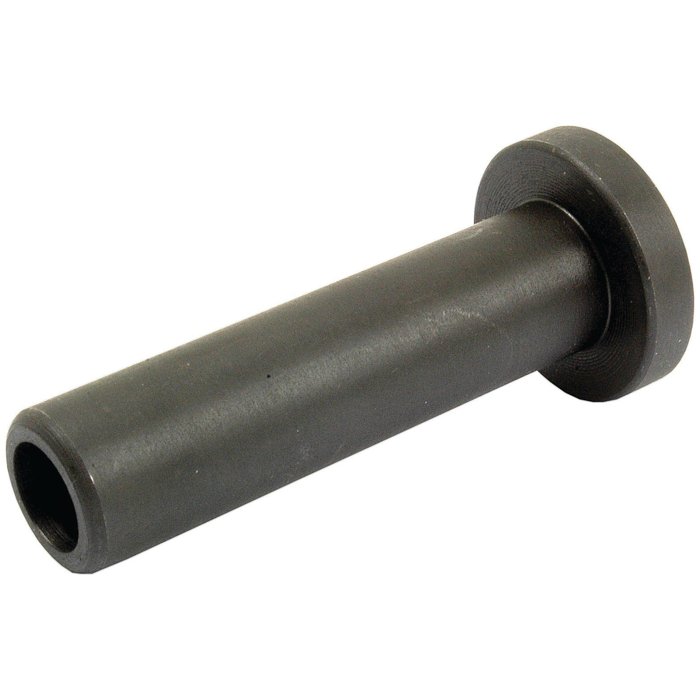 A cylindrical black metal pin with a flange near one end, typically used in Massey Ferguson's hydraulic lift cover systems is the Spring Guide, Sparex Part No. S.43771, offered by Sparex.