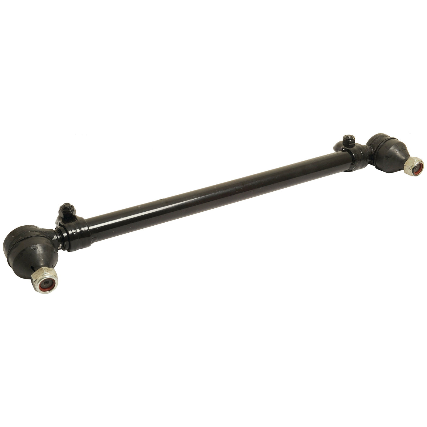 An image of the Sparex Track Rod/Drag Link Assembly, model S.43782, featuring ball joints at both ends and a threaded section, measuring 107mm in length, used in automotive steering systems.