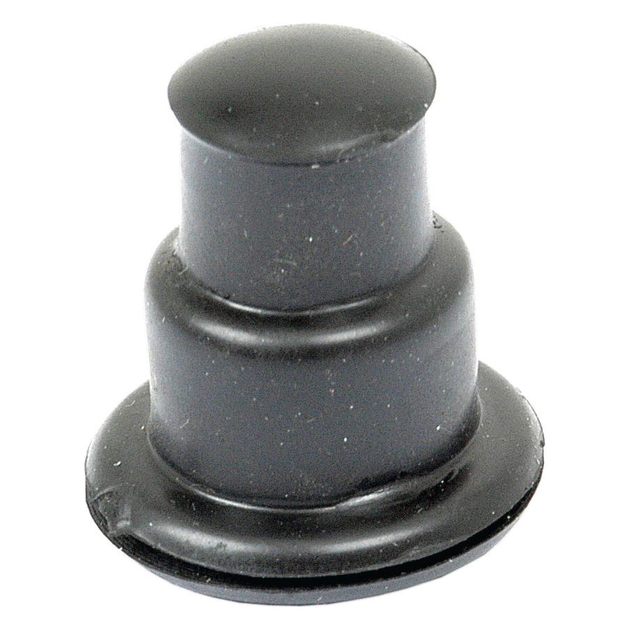 A black, cylindrical-shaped rubber stopper with a flanged base, the Sparex Switch Cover for S.43786 Plough Light (Sparex Part No. S.43787), is perfect as a reliable switch cover.