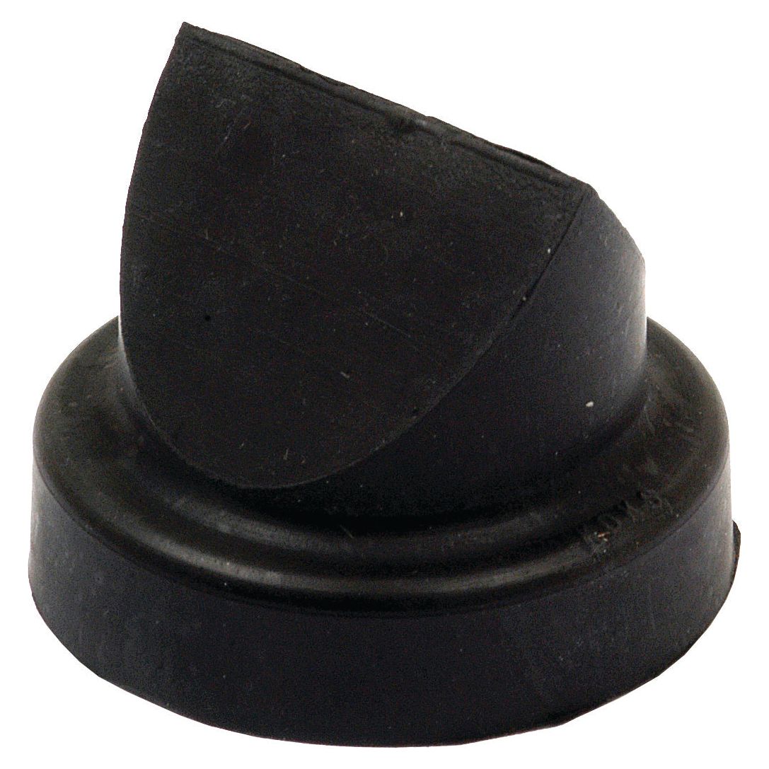 The Sparex Valve - Air Filter Drain (Part No. S.43791) is a black rubber grommet with a tapered top and a circular base, designed to be compatible with Massey Ferguson air filters.
