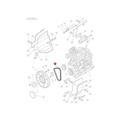 Massey Ferguson - Fan Belt - 3779379M91 - Farming Parts