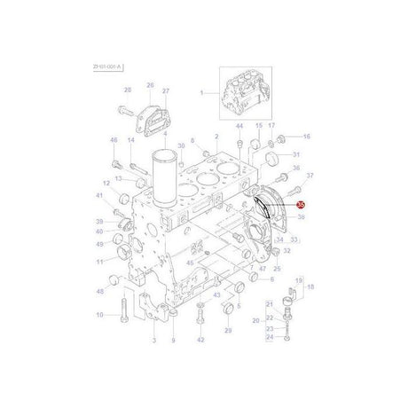 Massey Ferguson - Gasket Rear Crankshaft Housing - 4223587M1 - Farming Parts