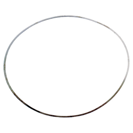 A thin, circular metal ring, resembling the Sparex Liner Shim +0.004'' (Sparex Part No. S.43893) used in Massey Ferguson tractors, isolated on a white background.