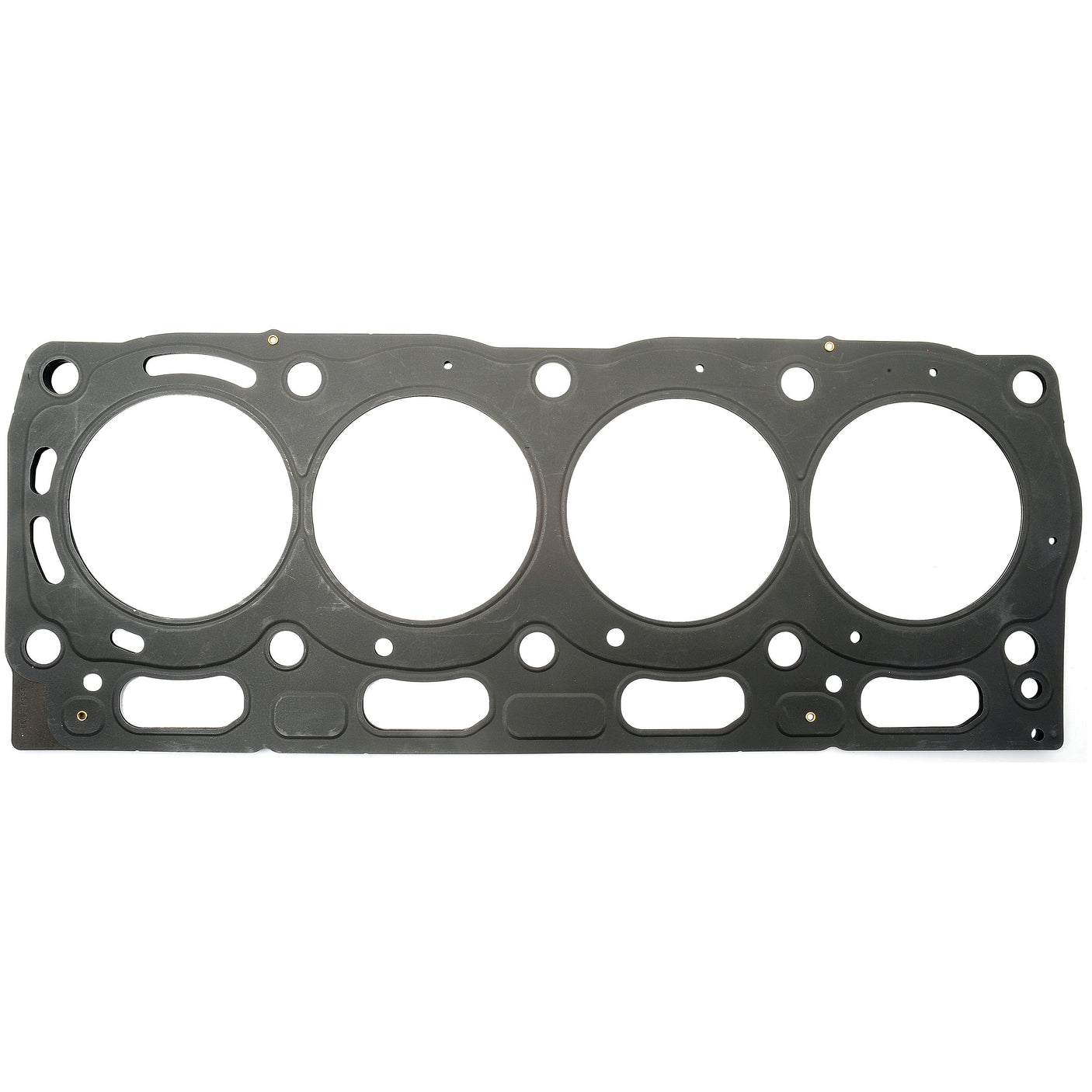 Image of a Sparex Head Gasket - 4 Cyl. (1104, 1104DE44T, 1104DE44TA, 1104D44), Sparex Part No. S.43918, featuring multiple holes and openings typically used to create a seal between the engine block and the cylinder head.