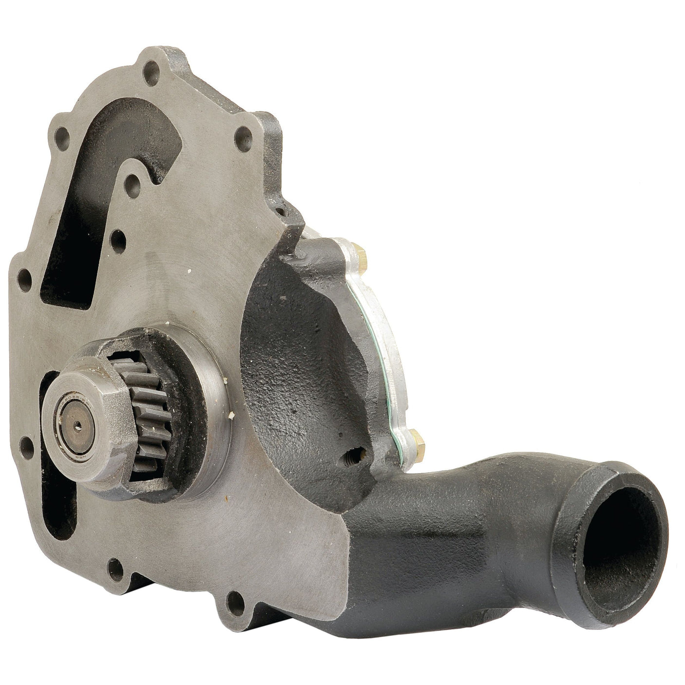 The Water Pump Assembly - S.43941 by Sparex is a metal mechanical component featuring a gear and mounting holes, designed for integration into an engine or similar machinery. This gear-driven unit is suitable for the Perkins Engine Family and other compatible systems.