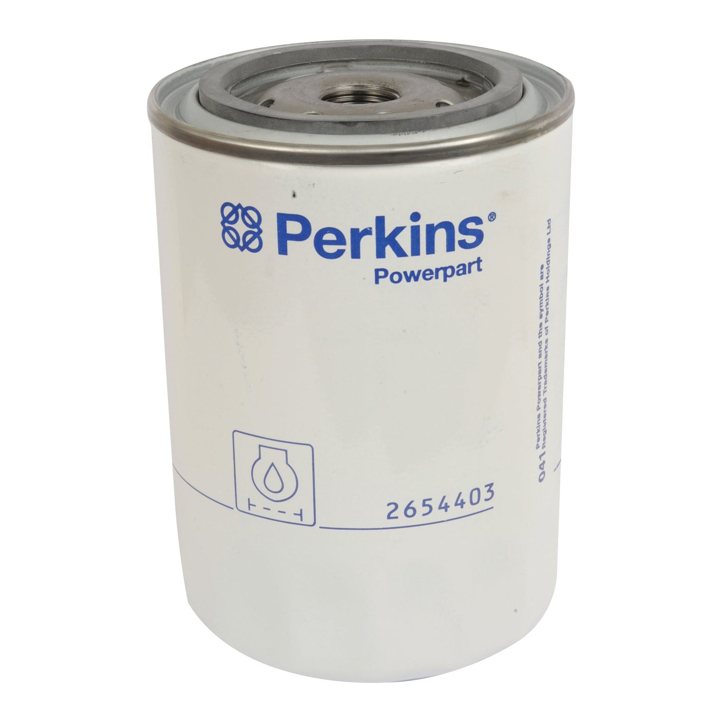 A cylindrical white oil filter with the Sparex logo, the words "Oil Filter - Spin On" and Sparex Part No.S.43970 printed on it, highlighting its compatibility with Claas Harvester.