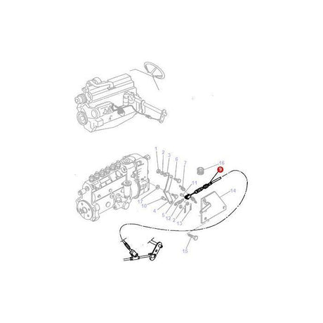 Massey Ferguson - Foot Throttle Cable - 3615919M3 - Farming Parts