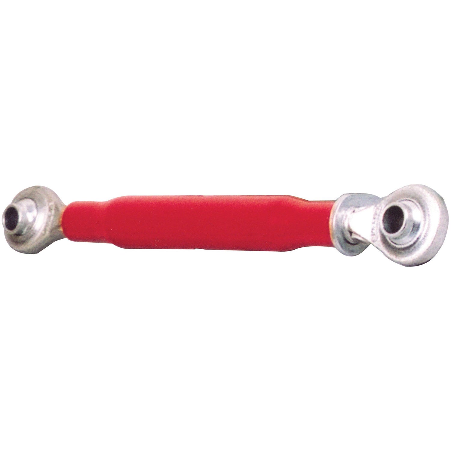 Introducing the Sparex Top Link (Cat.0/0) Ball and Ball, 3/4'', with a minimum length of 280mm — a red tubular rod equipped with metal eyelets at each end and featuring a robust ball locking collar, model S.4418.