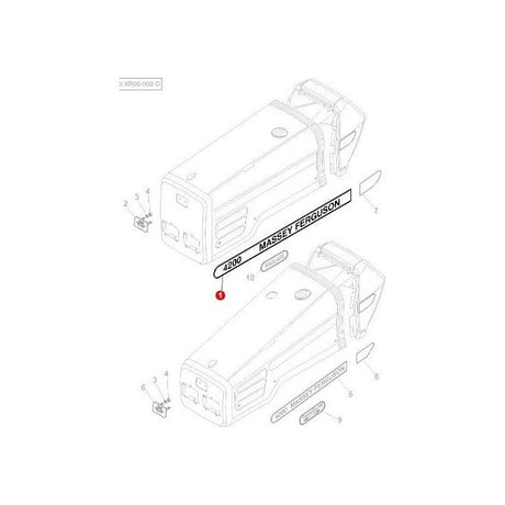 Massey Ferguson - Decal Left Hand - 3807920M1 - Farming Parts