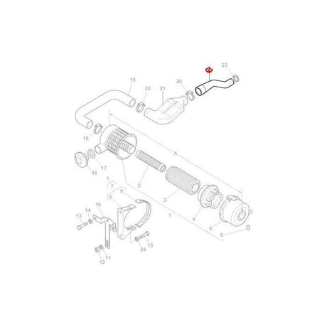 Massey Ferguson - Hose Air Filter - 3808460M1 - Farming Parts