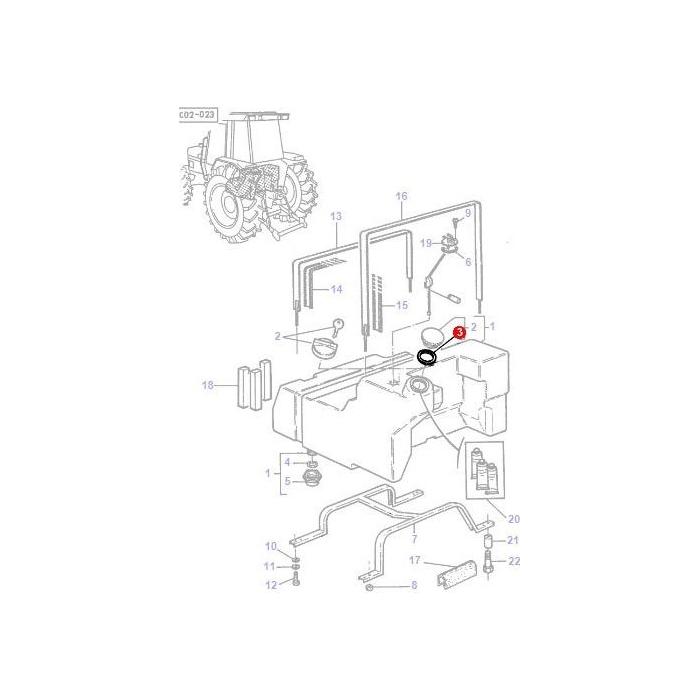 Massey Ferguson - Gasket Fuel Cap - 3600433M1 - Farming Parts