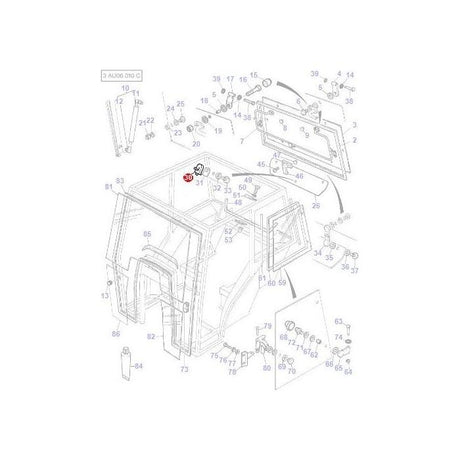 Massey Ferguson - Latch Rear Window - 3477711M1 - Farming Parts