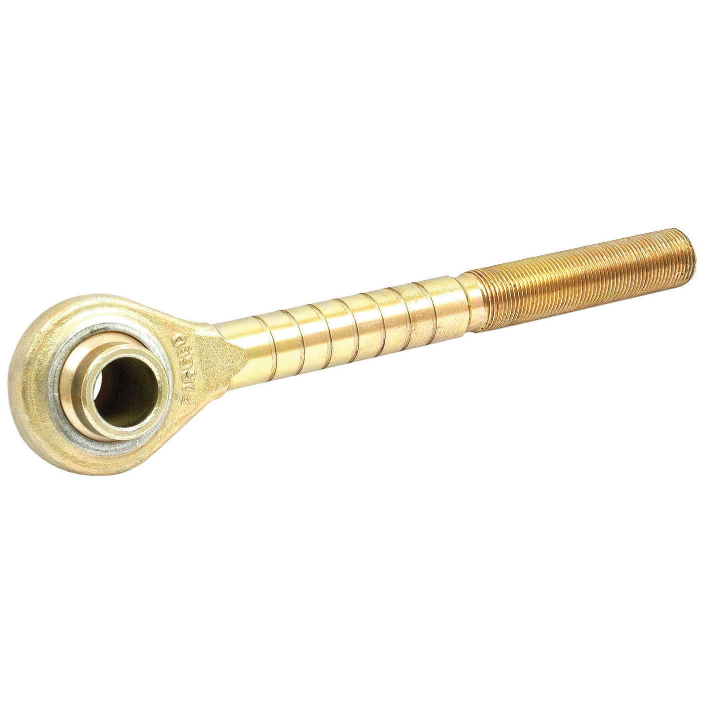 The Sparex Top Link Ball End - 1 1/16'' UNF - Cat.2 (Sparex Part No. S.442), a gold-toned rod end bearing, boasts a threaded shaft with a precision-engineered thread length and an integrated spherical bearing joint.