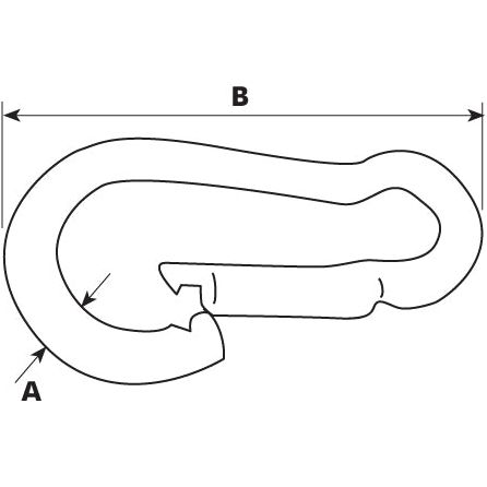 Line drawing of a Sparex Snap Hook (Part No. S.4440), featuring a zinc plated finish and Ø6mm x 60mm dimensions, with two measurements labeled A and B indicating specific dimensions.