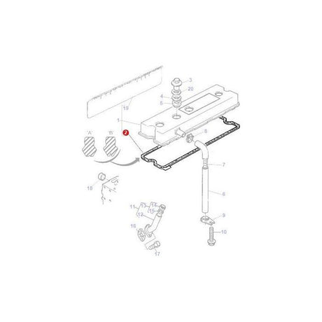 Massey Ferguson - Rocker Cover Gasket - 3641891M1 - Farming Parts