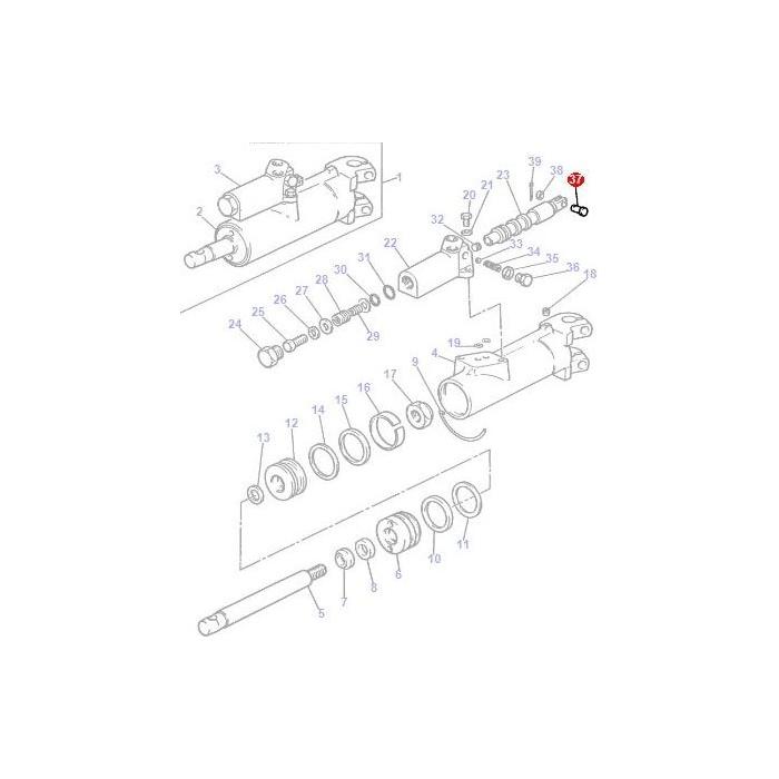 Massey Ferguson - Pin Steering Valve - 1888905M1 - Farming Parts