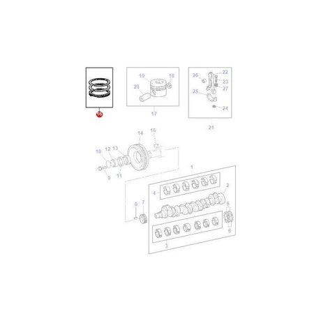 Massey Ferguson - Piston Ring Set - 4222706Z91 - Farming Parts