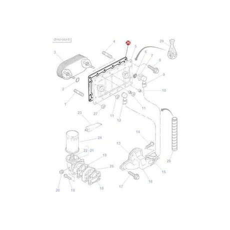 Massey Ferguson - Gasket Integral Cooler - 4224500M1 - Farming Parts