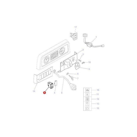 Massey Ferguson - Light Switch Dip-Main - 1694359M1 - Farming Parts