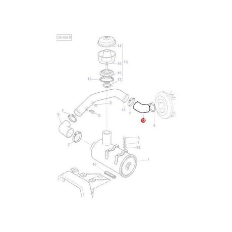 Massey Ferguson - Hose Air Filter - 3618841M1 - Farming Parts