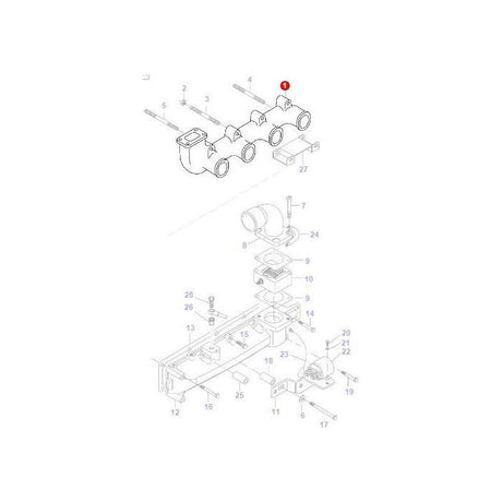 Massey Ferguson - Exhaust Manifold - V836755257 - Farming Parts