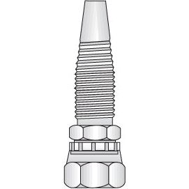 Illustrated diagram of the Sparex Hydraulic 2-Piece Re-usable Coupling Insert with a 1/4'' x 1/4'' BSP female connection, featuring a hexagonal base and a tapered top, designed for compatibility with matching inserts. (Sparex Part No.S.4750)