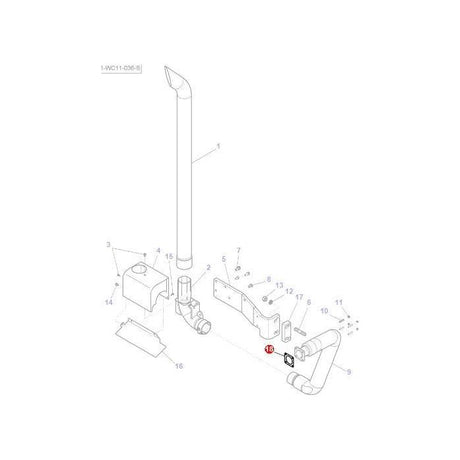 Massey Ferguson - Exhaust Gasket - 4349251M1 - Farming Parts