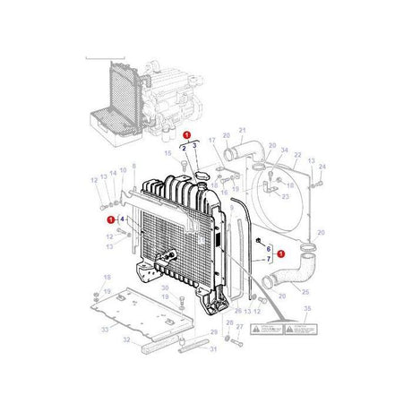 Massey Ferguson - Radiator - 3618626M92 - Farming Parts