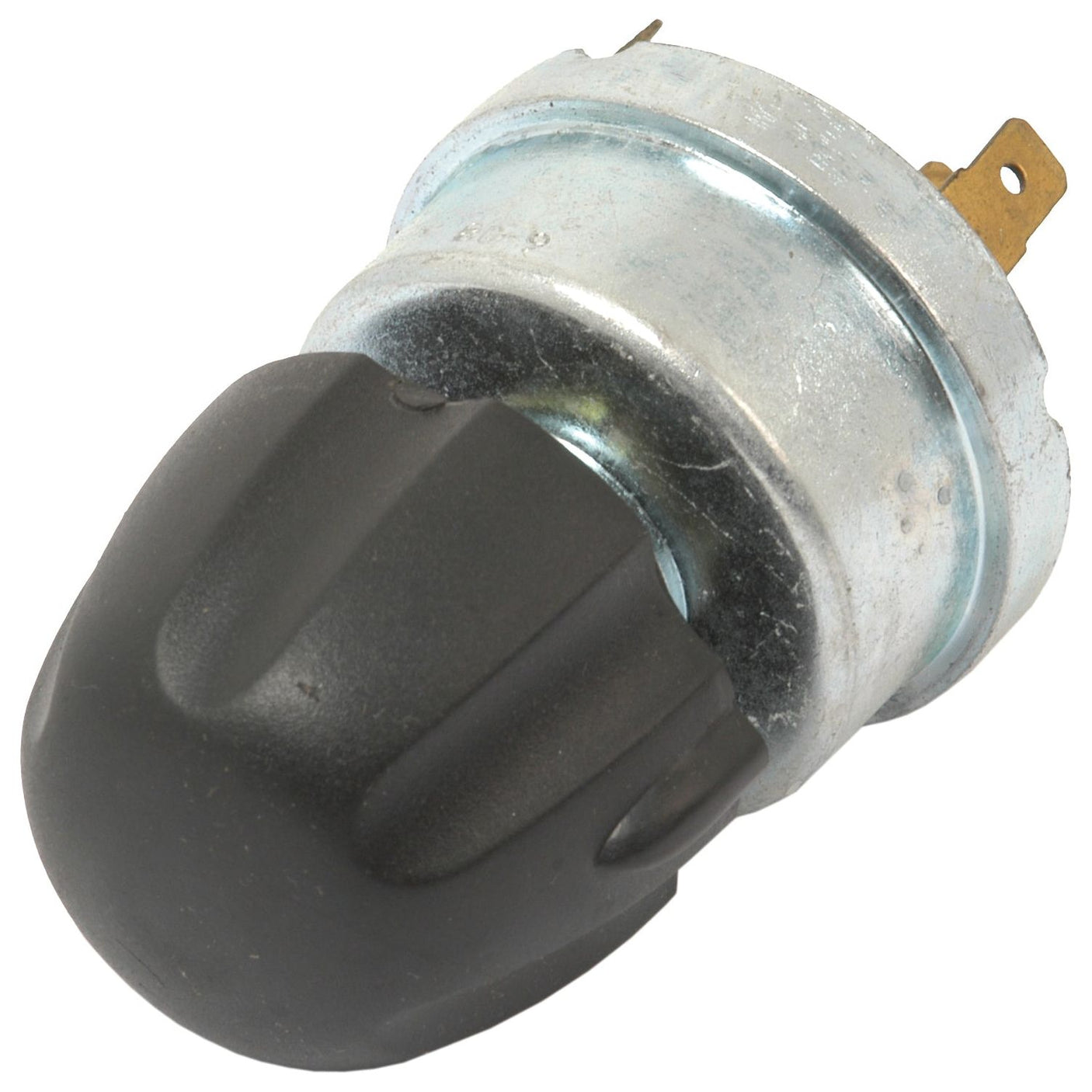 A close-up of the Sparex Head Light Switch (Sparex Part No. S.48032), featuring a black rotary knob, metal base, and visible electrical terminals, ideal for lighting applications by Sparex.