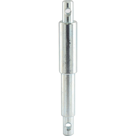 A Sparex Lower Link Implement Pin Dual 22-28x213mm (S.5007) with threaded holes at both ends, ideal for adjusting tension in cables and ropes. Its overall length of 213mm is suitable for various applications, while its precise working length ensures accurate adjustments.