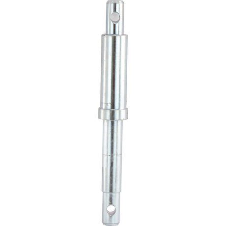 A Top link pin - Dual category 17-19-25mm Cat.1/2 | Sparex Part No.S.5008 by Sparex, featuring a metal pin with two holes on either end, a flange in the middle, and an overall length designed for precise applications.