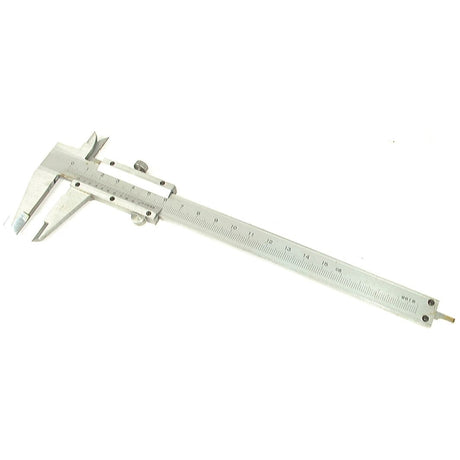 A Sparex Caliper Gauge (0-150mm) (0-6'') | Sparex Part No.S.5013 with a sliding scale for measuring objects with precision lies on a white background.