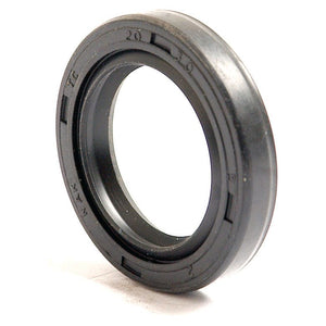 The Sparex Metric Rotary Shaft Seal, 20 x 30 x 5mm Double Lip (Part No. S.50179), is a black rubber oil seal ring featuring markings around its edge, designed to prevent leakage between surfaces in mechanical systems.