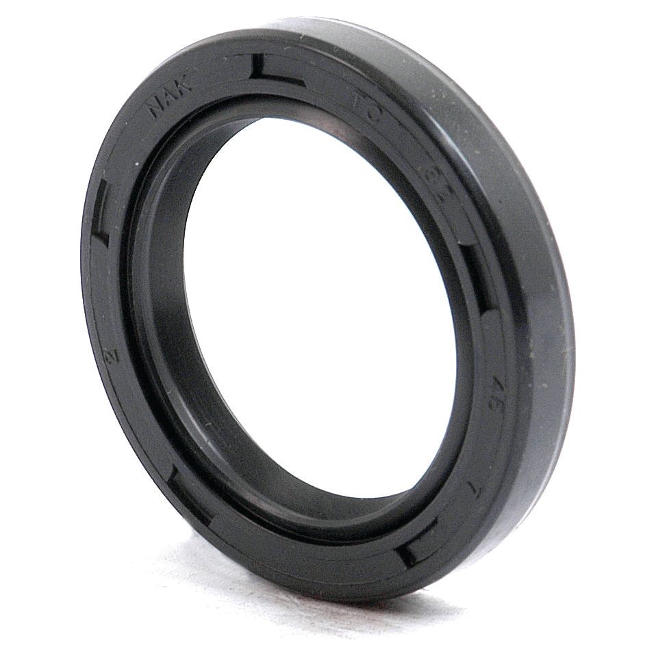 A black circular rubber gasket with markings on its outer edge, known as the Sparex Metric Rotary Shaft Seal (Sparex Part No. S.50255), measuring 32 x 45 x 7mm and featuring a double lip design.