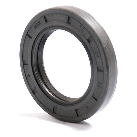 The Sparex 35 x 55 x 8mm Metric Rotary Shaft Seal (Part No.S.50278) is a black rubber oil seal with a circular design, featuring an inner hole and an outer ridged surface. Its double lip design effectively prevents oil leakage in machinery.