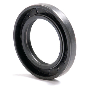 A Sparex Metric Rotary Shaft Seal, 35 x 55 x 8mm Double Lip (Sparex Part No. S.50278) is a black rubber and metal oil seal with a circular shape and hollow center, used for sealing rotating or reciprocating shafts.