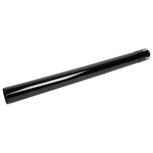 A black, cylindrical silencer pipe from Sparex (model S.5032), coated with Black Stove Enamel, featuring a smooth surface and open ends, laying horizontally against a white background.