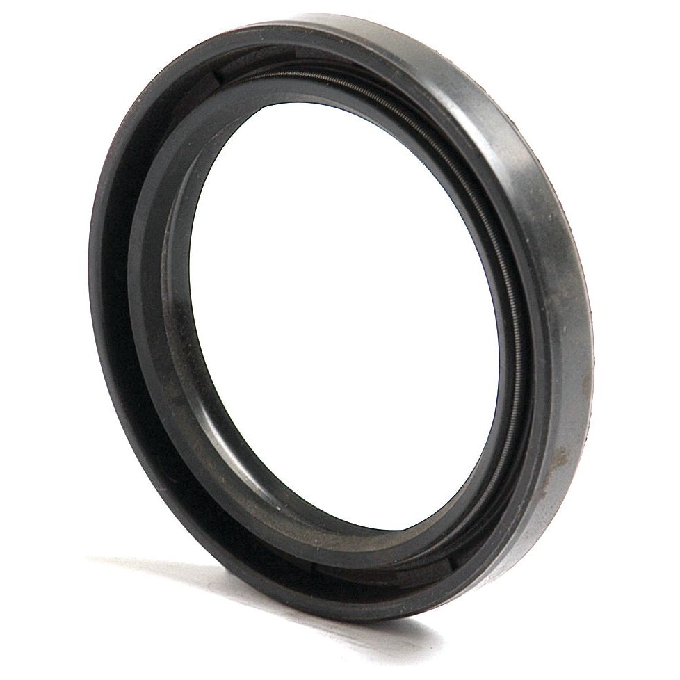 The Sparex Metric Rotary Shaft Seal, part number S.50333, is a round metallic mechanical seal designed to contain fluid or gas and prevent leaks in machinery. Measuring 42 x 56 x 7mm, it features a prominent inner lip and outer ring along with a double lip for enhanced performance.
