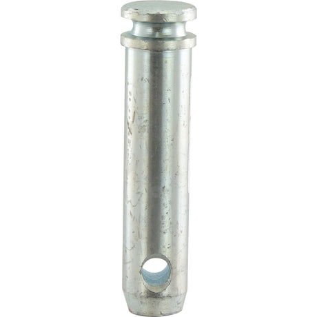 A Lower link pin 28x95mm Cat. 2 from Sparex, with part number S.5033, is a metallic cylindrical pin featuring a flat top and a hole near its base, classified under Tariff Code 7319909000.