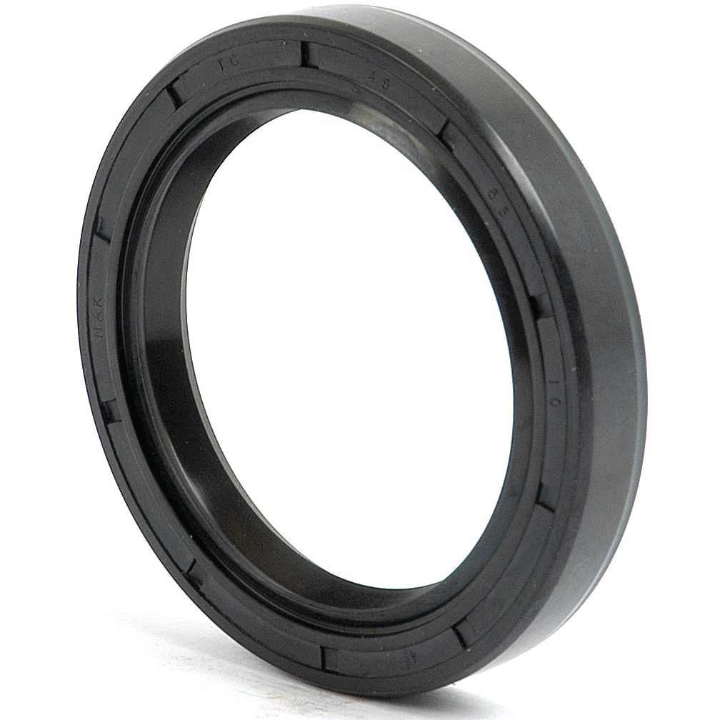 A Sparex Metric Rotary Shaft Seal (Part No.S.50365), featuring a black rubber design with a smooth cylindrical exterior and a hollow center, sized at 48 x 65 x 10mm and shown at an angle.