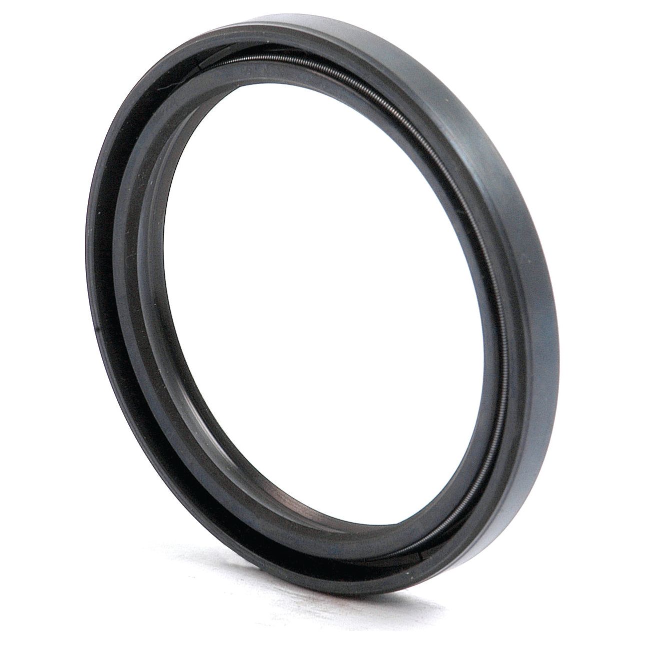 Introducing the Sparex Metric Rotary Shaft Seal, Part No. S.50371: a black circular rubber seal designed with a smooth inner surface and a grooved outer edge, ideal for mechanical applications. Measuring 50 x 62 x 7mm, this double lip seal ensures enhanced durability.