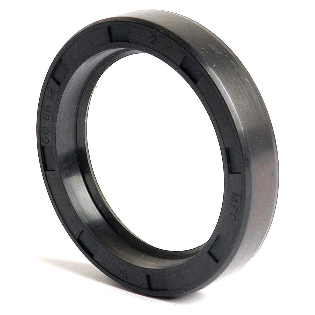 A Sparex Metric Rotary Shaft Seal, Part No. S.50375, measuring 50 x 68 x 12mm, comes in black rubber and features a single lip for enhanced performance. Ideal for machinery or automotive applications.