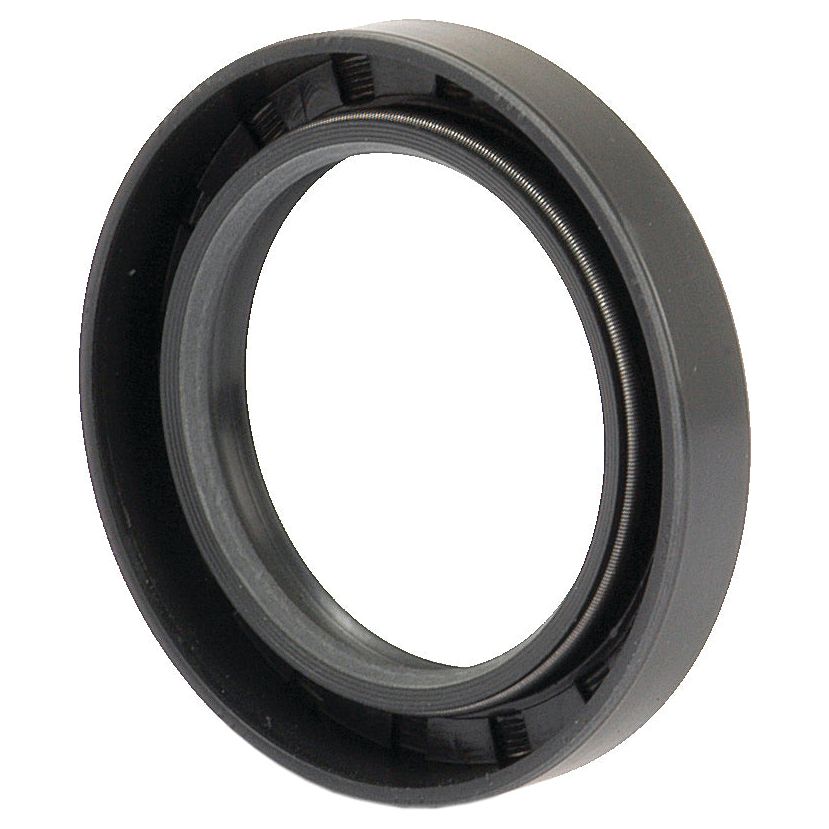 Close-up of a black, circular, rubber oil seal with a metallic spring around the inner edge. This is the Sparex Metric Rotary Shaft Seal, 50 x 72 x 12mm Double Lip (Sparex Part No. S.50380).