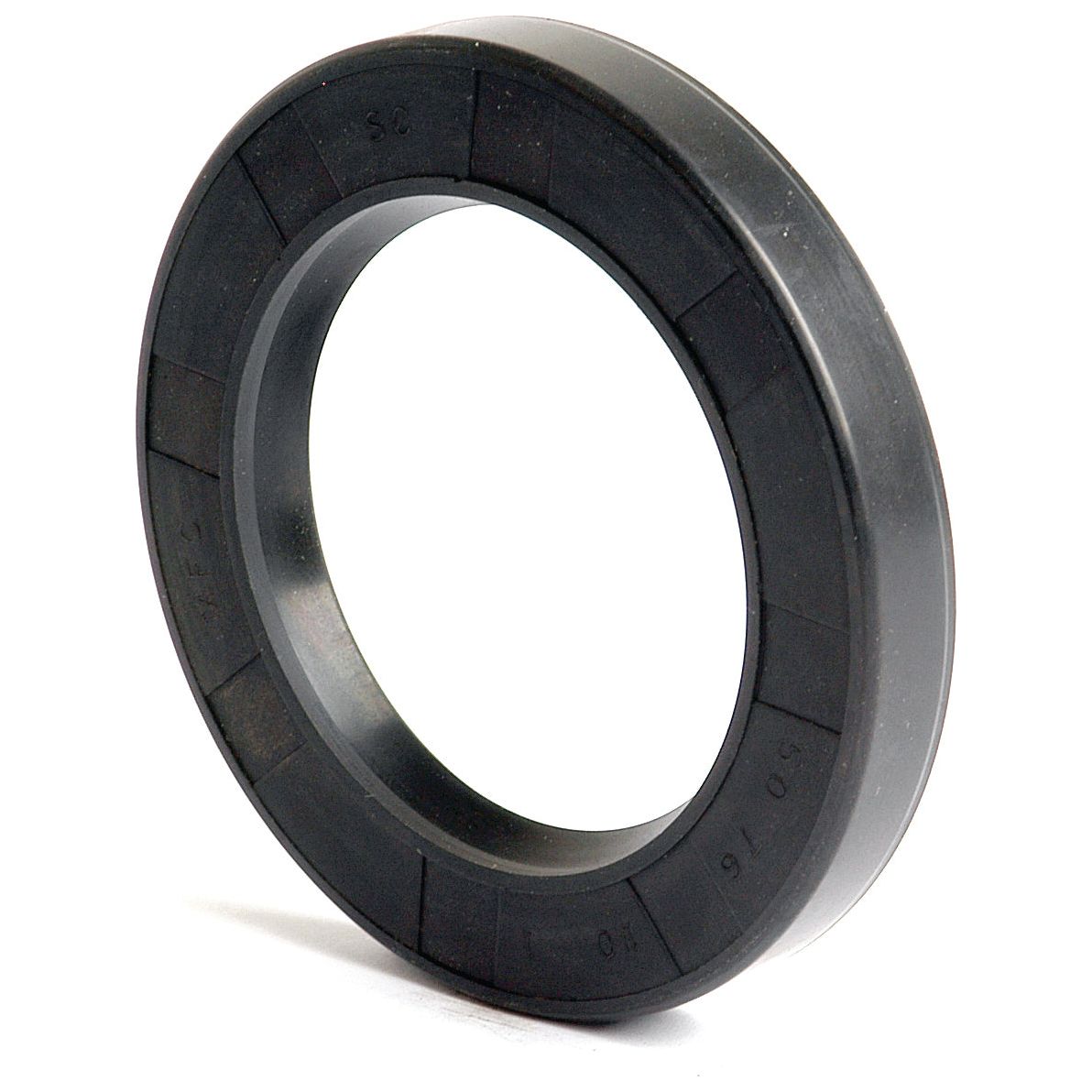 The Sparex Metric Rotary Shaft Seal (Part No. S.50383) is a black rubber seal measuring 50 x 76 x 10mm, designed with a circular shape to prevent lubricant leakage in machinery. This single lip seal ensures enhanced performance and reliability.