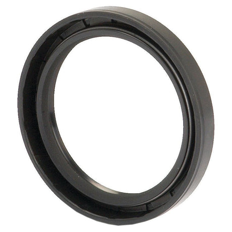 The Sparex Metric Rotary Shaft Seal, measuring 55 x 72 x 10mm (Sparex Part No. S.50405), is a double lip circular black rubber oil seal with a metal spring inside the inner circumference.