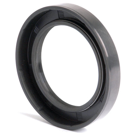 A close-up view of a circular rubber oil seal, such as the Sparex Metric Rotary Shaft Seal with Double Lip (55 x 80 x 12mm, Part No. S.50409), typically used in mechanical and automotive applications to prevent fluid leaks between components.