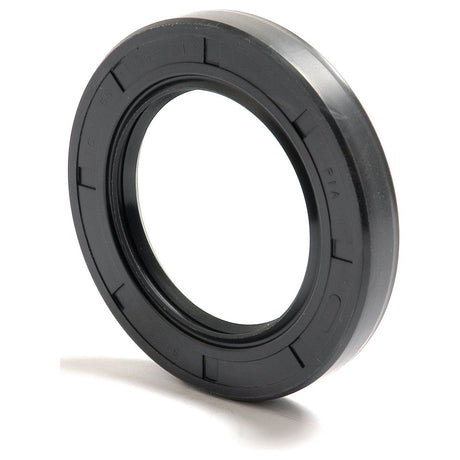 A black rubber oil seal with a circular shape, the Sparex Metric Rotary Shaft Seal (Part No. S.50412) measuring 55 x 85 x 12mm is designed to prevent leaks and contain fluids in machinery, featuring a double lip for extra durability. It is displayed against a plain white background.