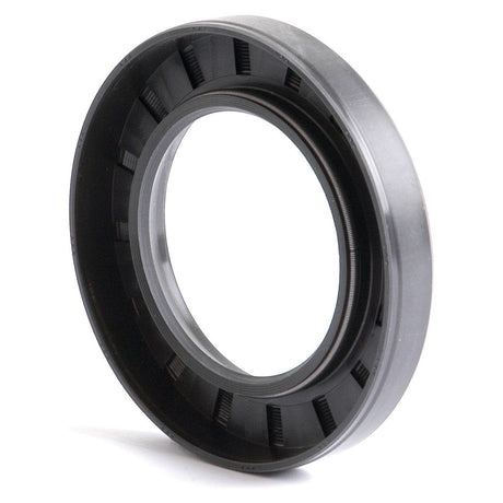 The Sparex Metric Rotary Shaft Seal (Sparex Part No. S.50414) is a black rubber oil seal ring with a metal casing and circular shape, measuring 55 x 90 x 13mm. It features a single lip design, with grooves and ridges along the outer edge visible around the inner diameter.