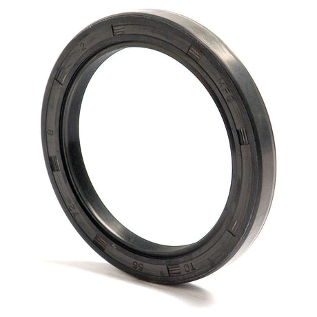 A Sparex Metric Rotary Shaft Seal, measuring 58 x 72 x 8mm with a double lip and embossed markings on its black rubber surface, standing upright on a plain white background.