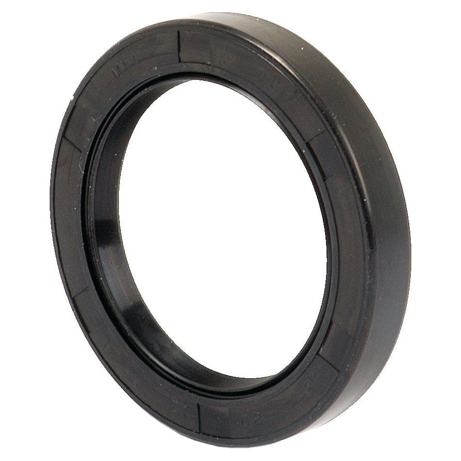 The Sparex Metric Rotary Shaft Seal, 58 x 80 x 12mm Double Lip (Part No. S.50419), is a black rubber oil seal with inner and outer rings designed for machinery to prevent oil leakage, ensuring optimal performance and durability.